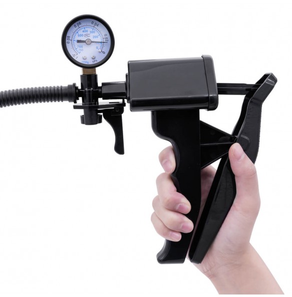 Pistol-Grip Air Vacuum Pump With Pressure Gauge